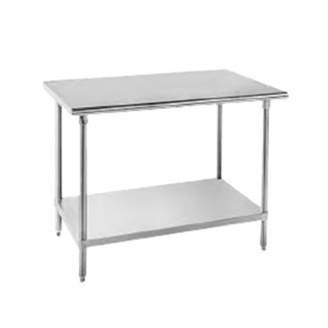 Advance Tabco SS-303 36" x 30" Stainless Steel Flat Top Work Table w/ Stainless Steel Undershelf And Legs