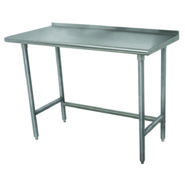 Advance Tabco TFLAG-307-X Stainless Steel 84" x 30" Work Table w/ Galvanized Legs And 1-1/2" Backsplash