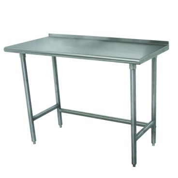 Advance Tabco TFMSLAG-307-X Stainless Steel 84" x 30" Work Table w/ 1-1/2" Backsplash