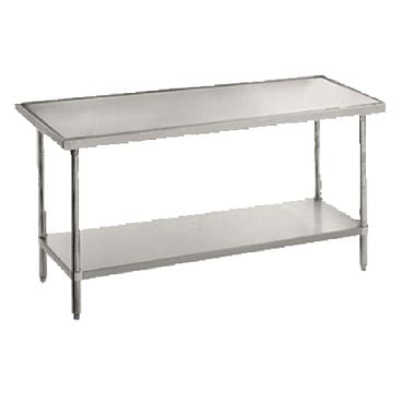 Advance Tabco VSS-486 Stainless Steel 72" x 48" Work Table w/ Adjustable Undershelf