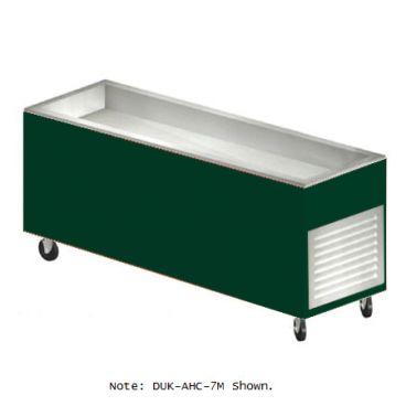 Duke AHC-5M-217127 Fence Green 74" Mobile Insulated Mechanically Assisted Refrigerated Salad Bar With 5" Deep Liner And 1" Drain, 120 Volts
