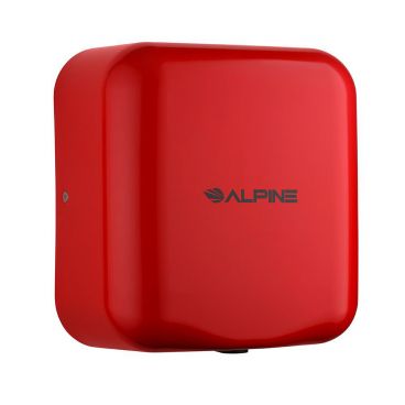 Alpine Industries 400-10-RED Hemlock Electric Hand Dryer with Automatic Sensor, Stainless Steel Red Finish, 1800 Watts