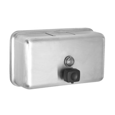 Alpine Industries 424-SSB Brushed Stainless Steel 40 oz Plastic Push Button Horizontal Wall-Mount Soap Dispenser