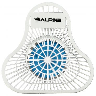 Alpine Industries 4333-1 White/Blue Flower Fresh Scent Non-Toxic Plastic Urinal Screen With Non-Para Block
