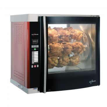 Alto-Shaam AR-7E-DBLPANE 39 1/16" Double Pane Curved Glass Rotisserie Oven With 7 Angled Spits, 240V/1P