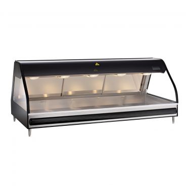 Alto-Shaam ED2-72-BLK 72" Black Full Service Countertop Heated Display Case With Curved Glass, 208-240V