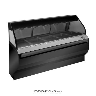 Alto-Shaam ED2SYS-72-SS 72" Stainless Steel Full Service Heated Display Case With Base And Curved Glass, 208-240V