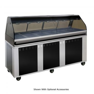 Alto-Shaam EU2SYS-96-BLK 96" Black Full Service Heated ED2-96 Cook / Hold Display Case On BU2-96 Decorator Base With Curved Glass, 208-240V