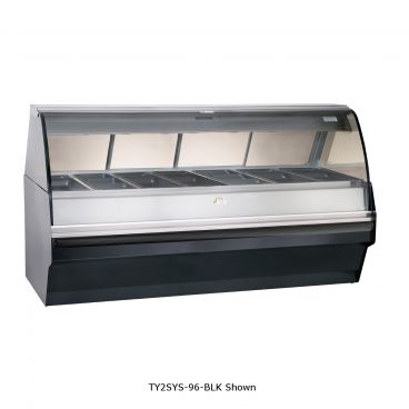 Alto-Shaam TY2SYS-96-SS 96" Stainless Steel Full Service Heated Deli Display Case With Base And Curved Glass, 208-240V
