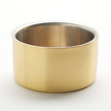 American Metalcraft GW4 Stainless Steel Bowl, Round, Satin, Gold, Double Wall, 17 Oz, 4-3/4″D X 2-1/2″H