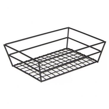 American Metalcraft RMB95B Black Small 9" x 6" Grid Basket
