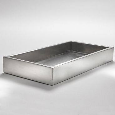 American Metalcraft SBL Satin Stainless Steel Double Wall Rectangular Crate - 17" x 9"