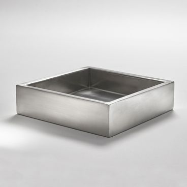 American Metalcraft SBS Satin Stainless Steel Double Wall Square Crate - 9" x 9"