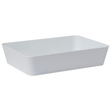 American Metalcraft B14W White Del Mar Collection 156 oz 13 7/8 Inch x 10 Inch Rectangular ABS Plastic Stackable Serving Bowl