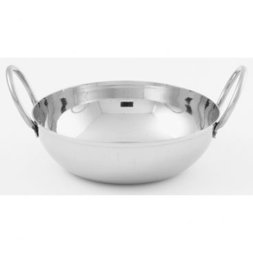 American Metalcraft BD45 Silver 16 oz 5 1/8 Inch Diameter Round Mirror Finish Stainless Steel Balti Dish With Handles