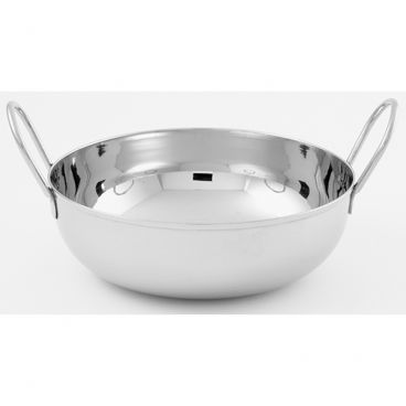 American Metalcraft BD72 Silver 40 oz 7 Inch Diameter Round Mirror Finish Stainless Steel Balti Dish With Handles