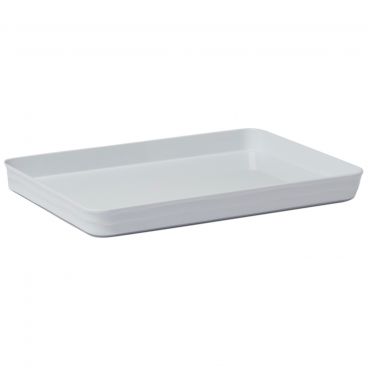 American Metalcraft BL11W White Del Mar Collection 11 3/8 Inch x 8 3/8 Inch Rectangular ABS Plastic Stackable Serving Tray / Lid For B11W Serving Bowl