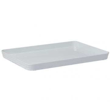 American Metalcraft BL14W White Del Mar Collection 14 1/4 Inch x 10 1/2 Inch Rectangular ABS Plastic Stackable Serving Tray / Lid For B14W Serving Bowl