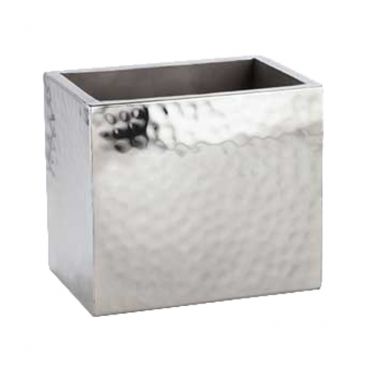 American Metalcraft DWWC2 Rectangular Double Wall Stainless Steel 2 Bottle Wine Chiller w/ Hammered Finish - 10" x 6-3/8"