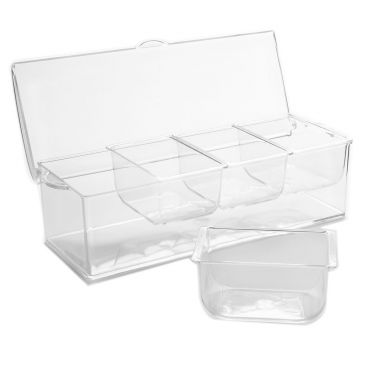 American Metalcraft FCS16 Clear Plastic 4 Compartment Condiment Holder