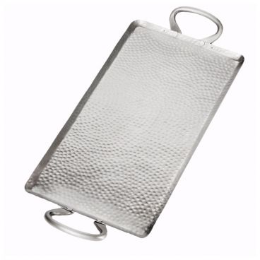 American Metalcraft G21 Hammered Stainless Steel Rectangular Griddle - 22" x 9" x 1.5"