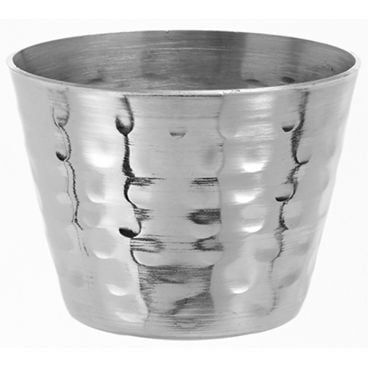 American Metalcraft HAMSC Silver 2 1/2 oz 2 1/4 Inch Diameter Round Hammered Finish Stainless Steel Sauce Cup