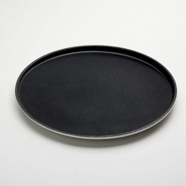 American Metalcraft LFTPB11 Black With White Speckles 8 7/8 Inch Diameter Round Lift Collection Melamine Plate