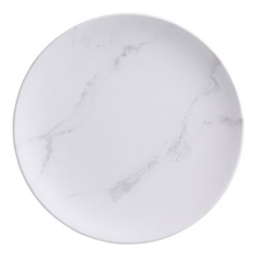 American Metalcraft MCP9MA Mix & Matte 9" Round Matte Marble White Coupe Melamine Plate