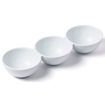 American Metalcraft MRD3 White 36 oz 14 5/8 Inch x 5 Inch Endurance Collection 3-Compartment Melamine Serving Bowl