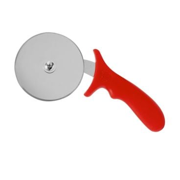 American Metalcraft PIZR2 4" Diameter Stainless Steel Pizza Cutter with Red Plastic Handle