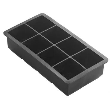 American Metalcraft SMSC8 Black Silicone 8 Compartment Cube Ice Mold - 8-1/2" x 4-1/2"