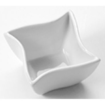 American Metalcraft SQVY2 White 2 1/2 oz 2 1/2 Inch Square Squavy Collection Porcelain Sauce Cup