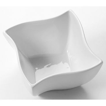 American Metalcraft SQVY5 White 25 oz 5 1/2 Inch Square Squavy Collection Porcelain Bowl