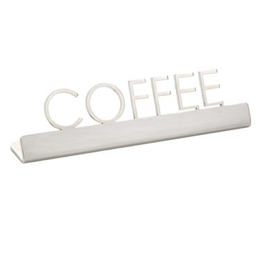 American Metalcraft SSC5 Stainless Steel 5" x 3/4" x 1 1/2" Laser-Cut Tabletop "Coffee" Sign