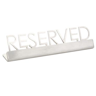American Metalcraft SSR5 Stainless Steel 5" x 3/4" x 1 1/2" Laser-Cut Tabletop "Reserved" Sign