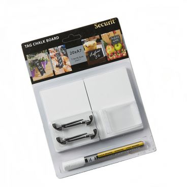 American Metalcraft TAGA7BL 4" x 3" Mini White Chalk Cards and Marker Display Kit