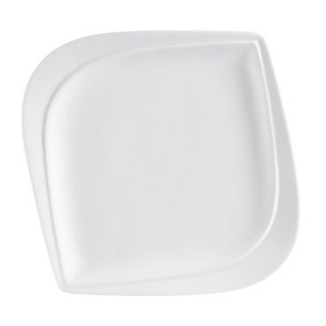 CAC ASP-6 6" Porcelain Aspen Tree Pattern Square Leaf Plate/New Bone White