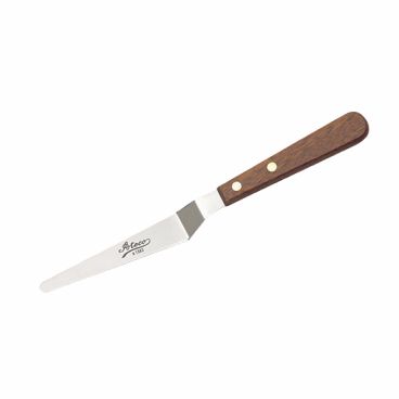 Ateco 1383 5" Blade Tapered Offset Baking / Icing Spatula with Wood Handle