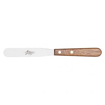 Ateco 1384 4-1/4" Blade Straight Baking / Icing Spatula with Wood Handle