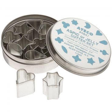 Ateco 4847 August Thomsen 12 Piece Tin 3/4 Inch Aspic Cutter Set