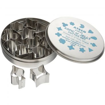 Ateco 4848 August Thomsen 12 Piece Stainless Steel 1 Inch Aspic Cutter Set