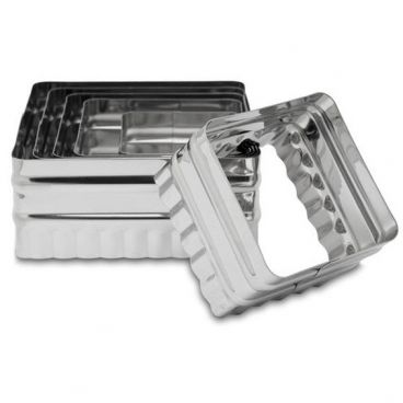 Ateco 52530 August Thomsen Stainless Steel 6 Piece Two-Sided Square Cutter Set