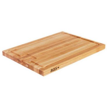 John Boos AUJUS Maple 24" x 18" x 1.5" Reversible Grooved Cutting Board w/ Hand Grips