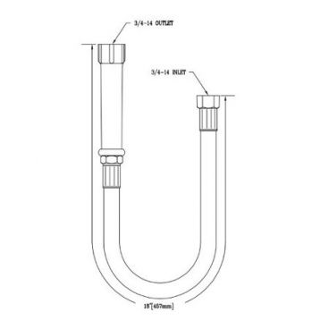 T&S B-0018-R Reinforced 18" PVC Hose Assembly for Pre Rinse Faucet