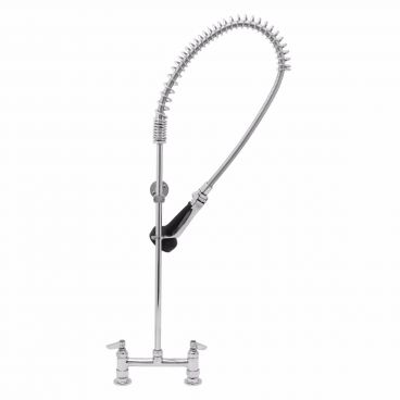 T&S Brass B-0123-08 8" Center Deck-Mounted Pre-Rinse Spray Unit and 44" Flexible Hose - 1/2" NPT - 1.07 GPM
