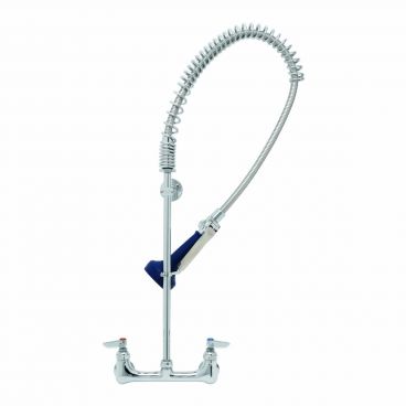 T&S Brass B-0133-08 8" Center Wall-Mounted Pre-Rinse Spray Unit with 44" Flexible Hose - 1.07 GPM