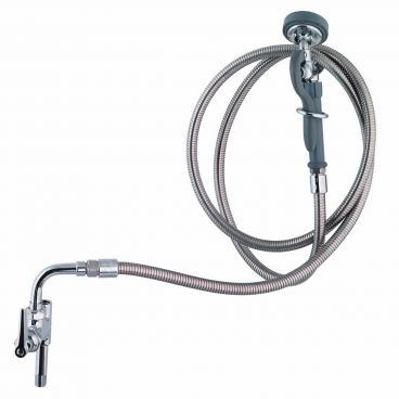 T&S Brass B-0165 1.42-GPM Utility Hose and Spray Assembly, 8' Flexible Hose, Auto Shut Off, and Hanger Hook