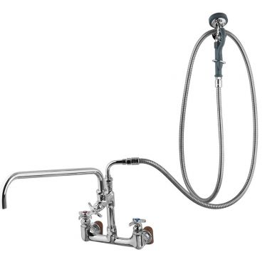 T&S Brass B-0289 8" Center Wall-Mounted Big-Flo Pre-Rinse Unit - 1.15 GPM
