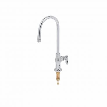 T&S Brass B-0305-01 Deck Mount Single Pantry Faucet with Rigid Gooseneck Nozzle and Non-Splash Aerator