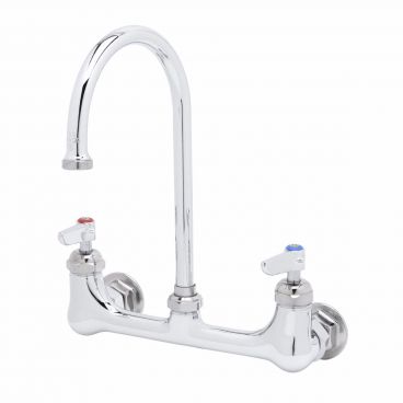 T&S Brass B-0331-BST Wall Mount Faucet with Swivel Gooseneck Nozzle and Built-In Stops
